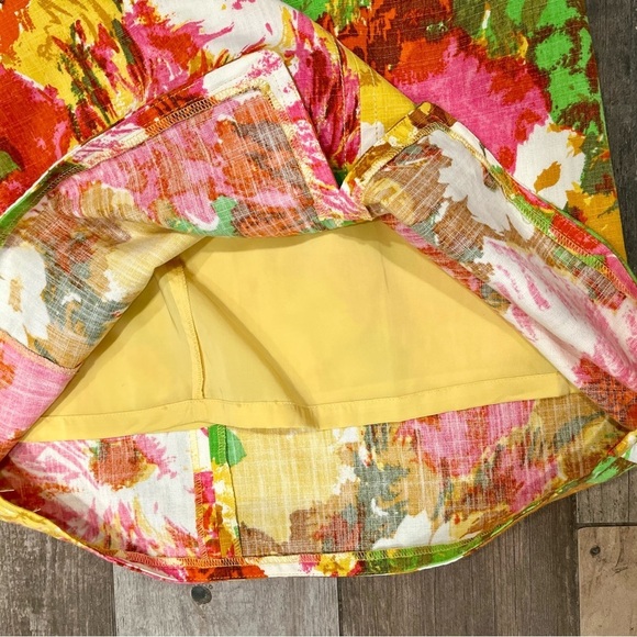 Talbots Colorful Floral Watercolor Print V-Neck Shift Dress Lined Size 8 Spring - Picture 11 of 12